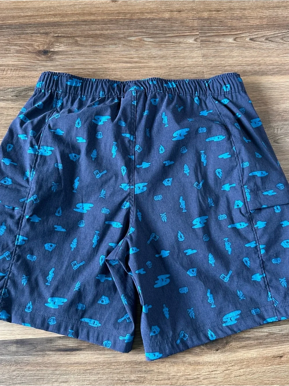 North Face Class V Belted Shorts Men Medium Blue Camping Hike Cargo Flashdry NWT